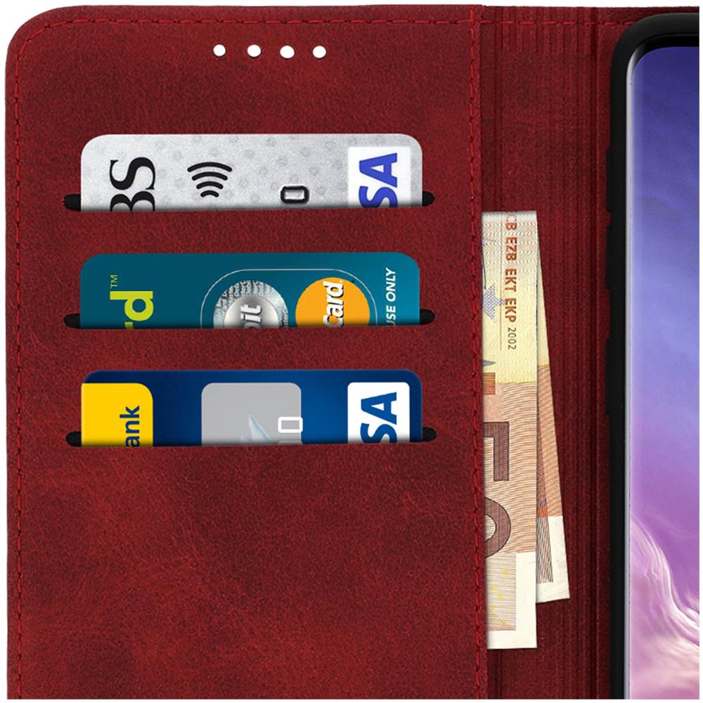 Custodia Galaxy S10 Portacarte Funzione Supporto Cover Silicone Rosso - Foto 5