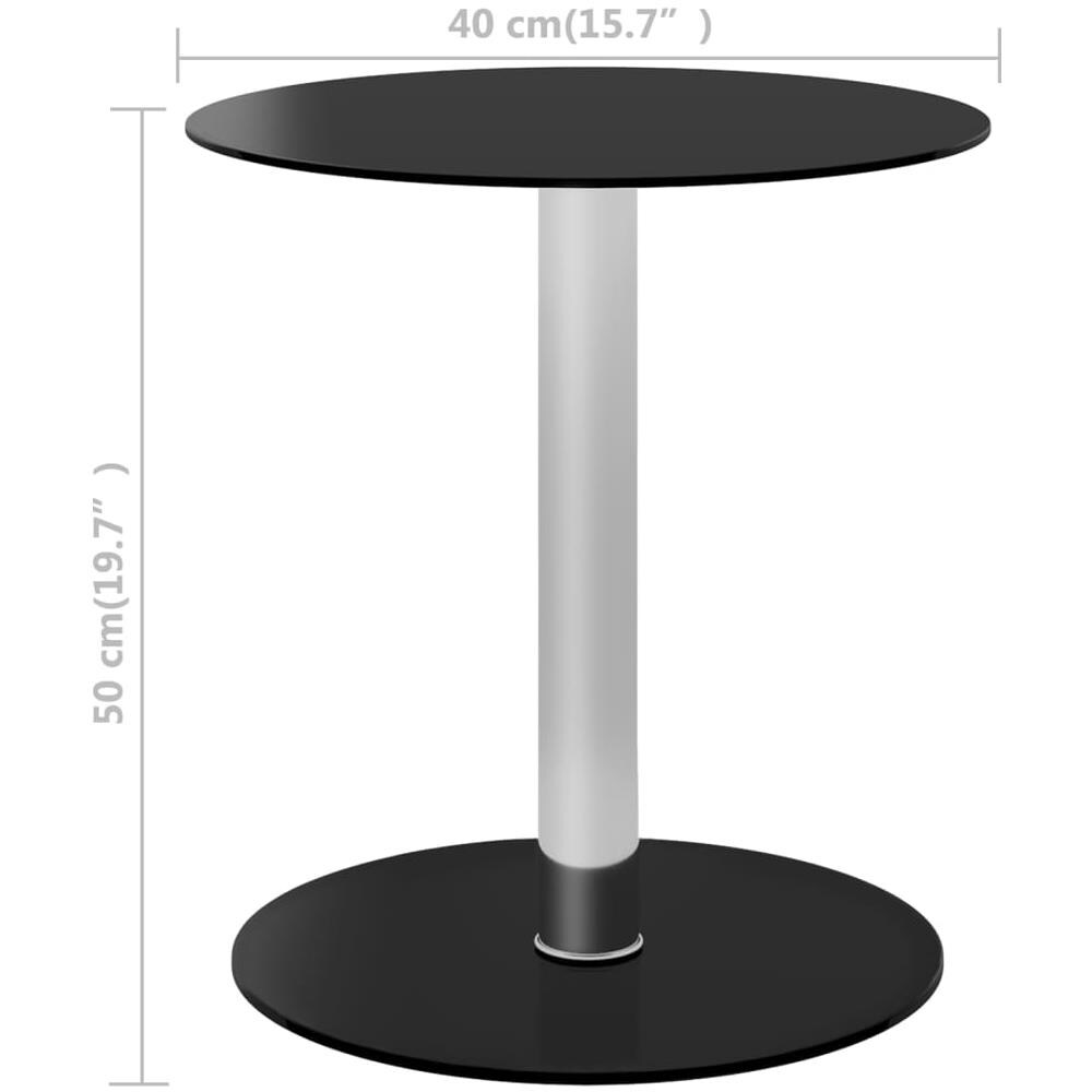 Tavolino Da Salotto Nero 40 Cm In Vetro Temperato - Foto 6