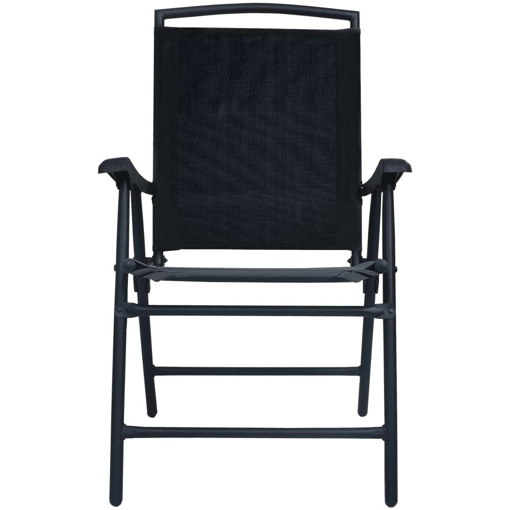 Sedie da Giardino Pieghevoli 2 pz in Textilene Nere - Foto 2