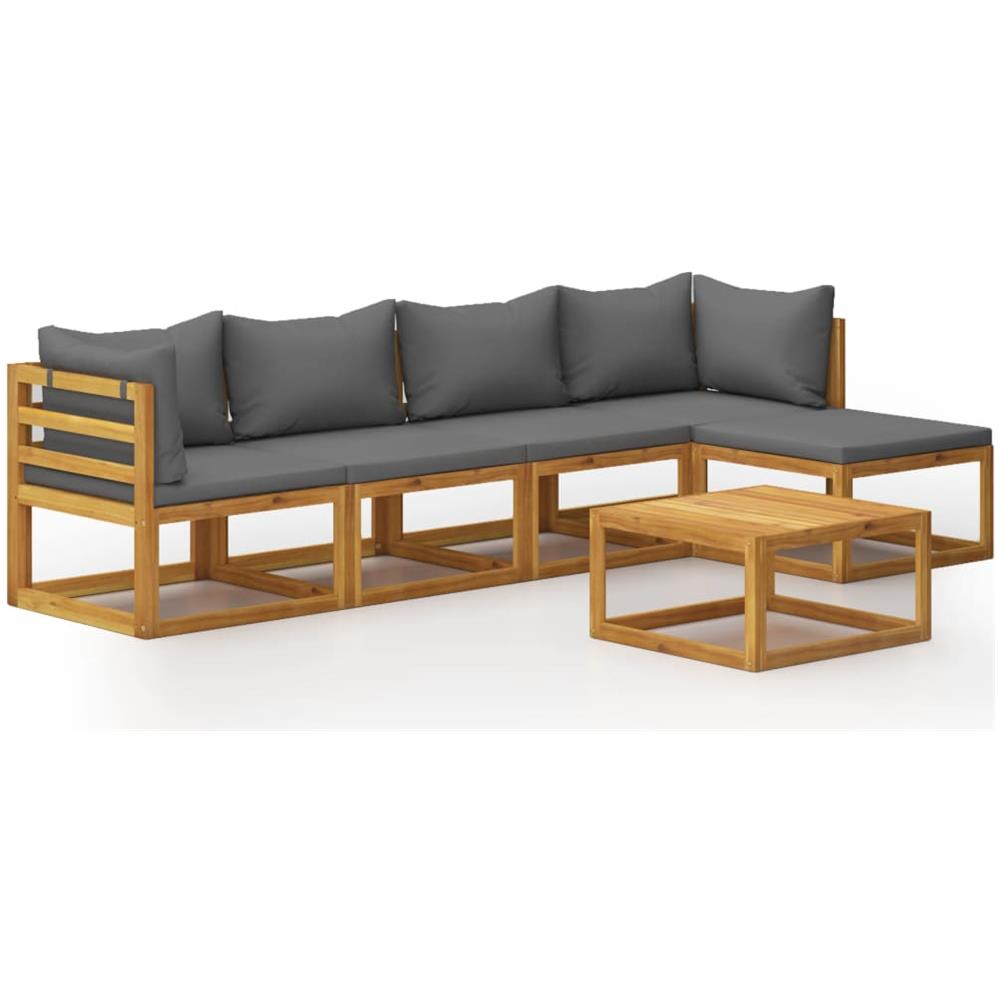 Set Divani Da Giardino 6 Pz Con Cuscini In Massello Di Acacia - Foto 2