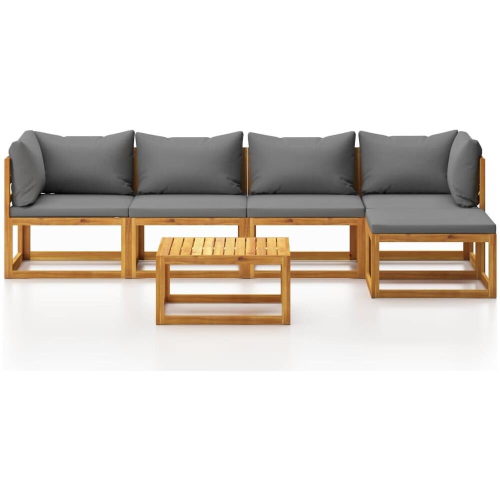 Set Divani Da Giardino 6 Pz Con Cuscini In Massello Di Acacia - Foto 3