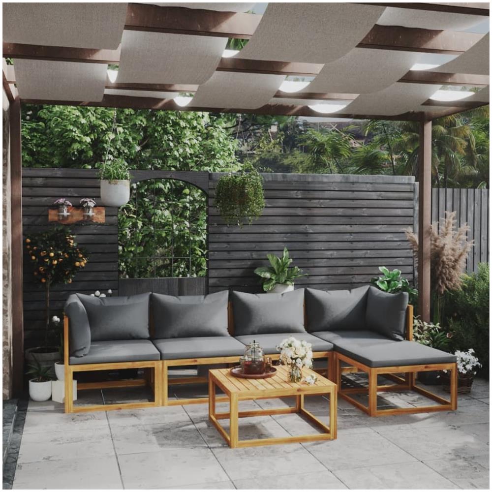 Set Divani Da Giardino 6 Pz Con Cuscini In Massello Di Acacia - Foto 1