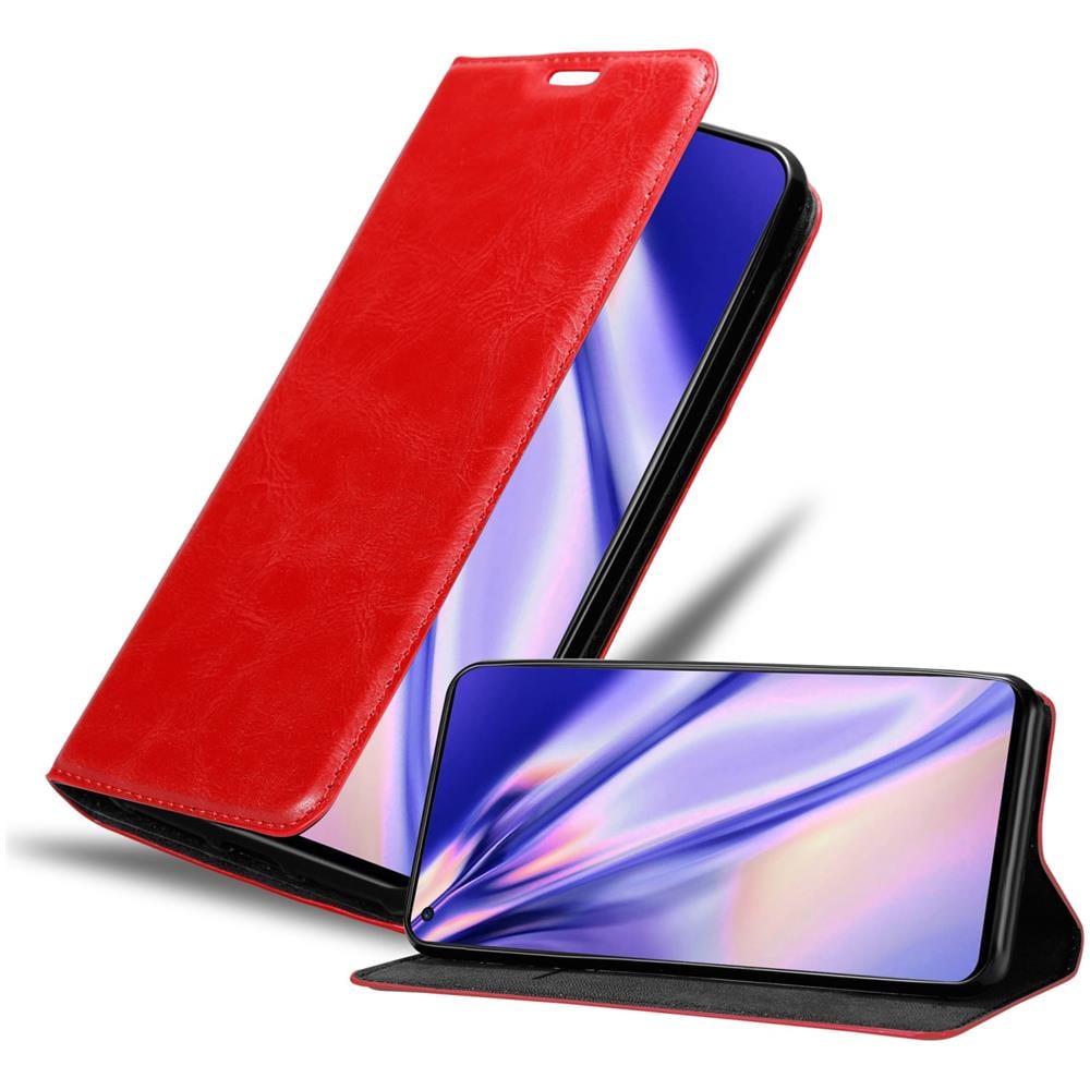 Custodia Compatibile Con Oneplus 9rt 5g In Rosso Mela - Coperchio Protettiva Con Chiusura Magnetica, Funzione Stand E Tasca Per Le Carte - Foto 1