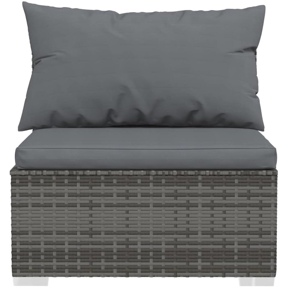 Set Divani Da Giardino 4 Pz Con Cuscini In Polyrattan Grigio - Foto 9
