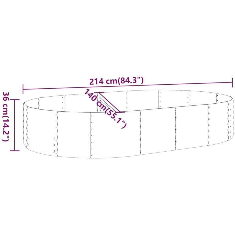 Letto Giardino Acciaio Verniciato Polvere 214x140x36 cm Marrone - Foto 5