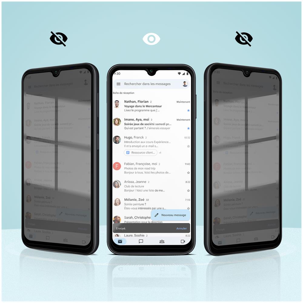 Pellicola Anti-spia Per Samsung A14 5g E 4g Vetro Temperato 9h Anti-macchie Nera - Foto 5