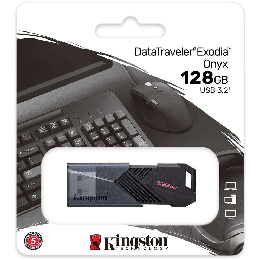 Chiavetta USB 128 GB Data Traveler Exodia Onyx Interfaccia USB 3.2 Gen 1 (3.1 Gen 1) Colore Nero - Foto 2