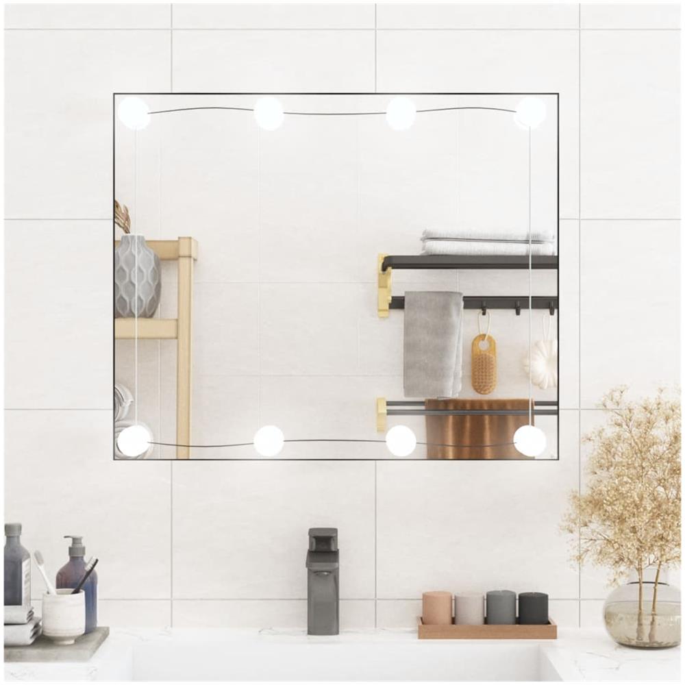 Specchio Da Parete Con Luci Led 50x60 Cm Vetro Rettangolare - Foto 1