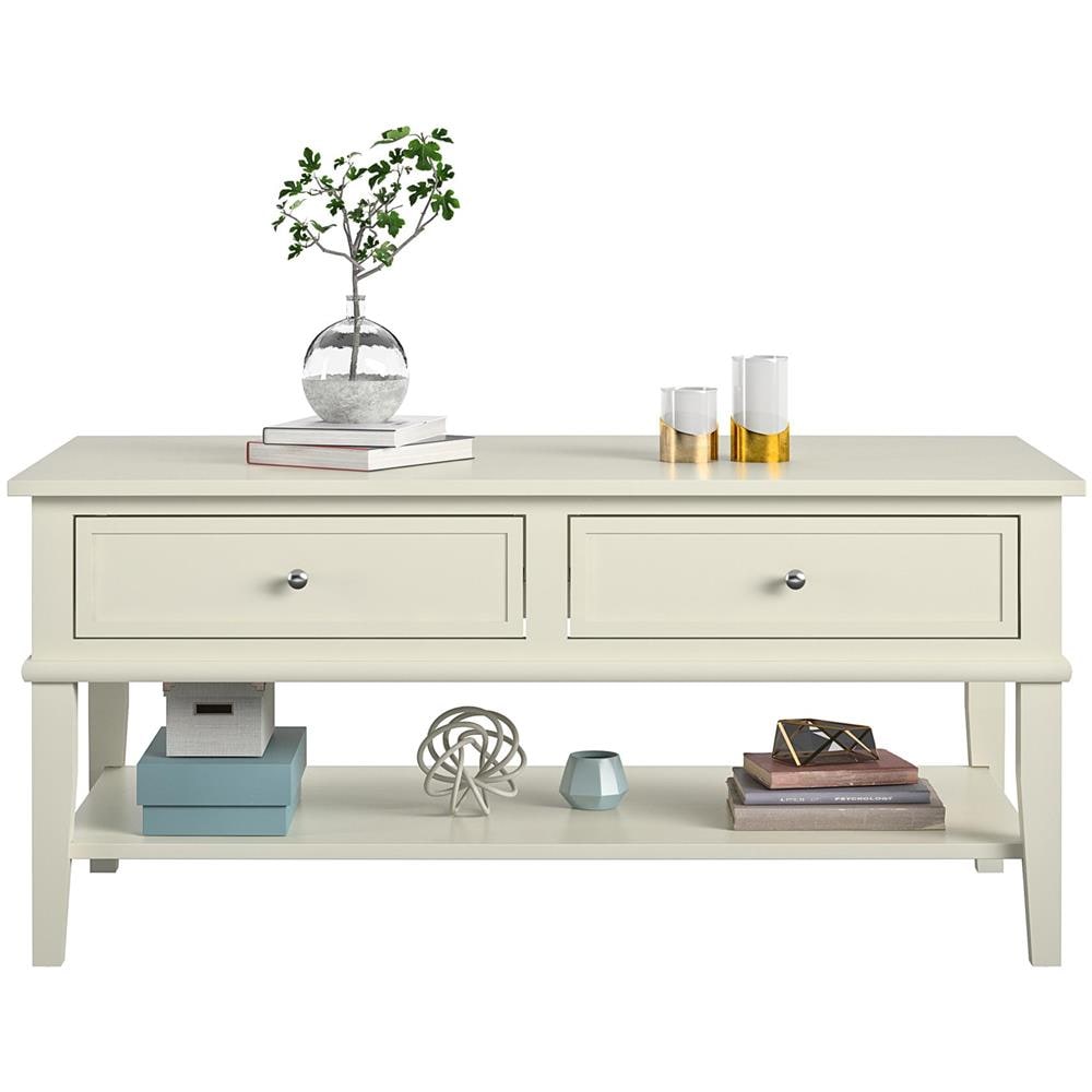 Franklin Tavolino Con 2 Cassetti In Mdf Bianco - Foto 2