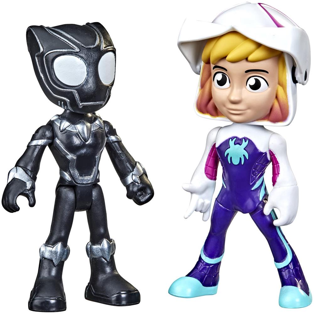 Spidey E I Suoi Fantastici Amici Marvel Hero Rivelano La Confezione Da 2,-action Figures,-mask Flip Feature, Ghost-spider E Black Panther, 3 E Oltre - Foto 1