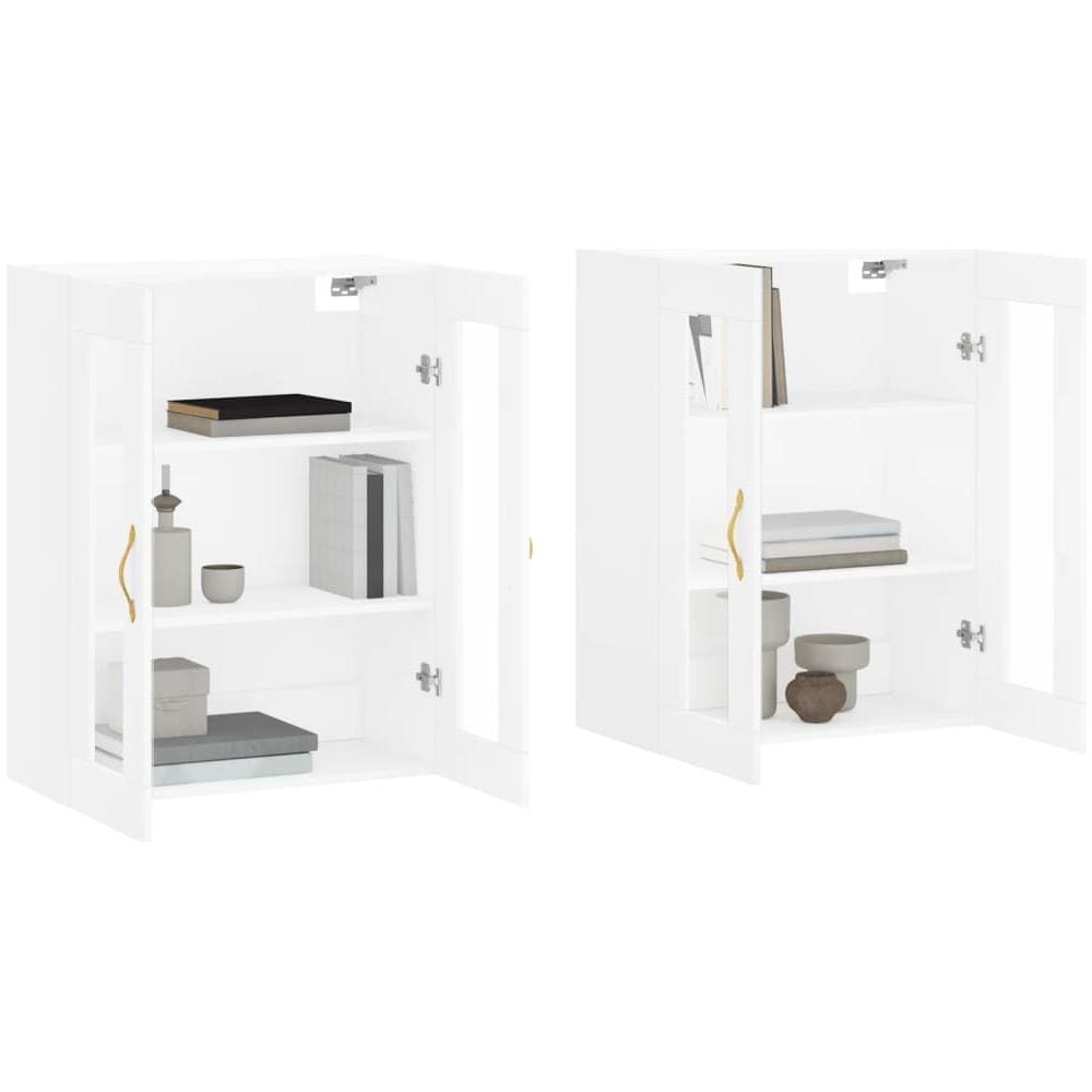 Armadietti A Parete 2 Pz Bianchi In Legno Multistrato - Foto 3