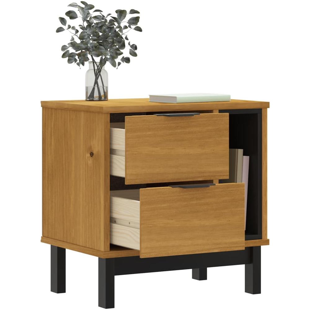 Comodino Flam 49x35x50 Cm In Legno Massello Di Pino - Foto 3