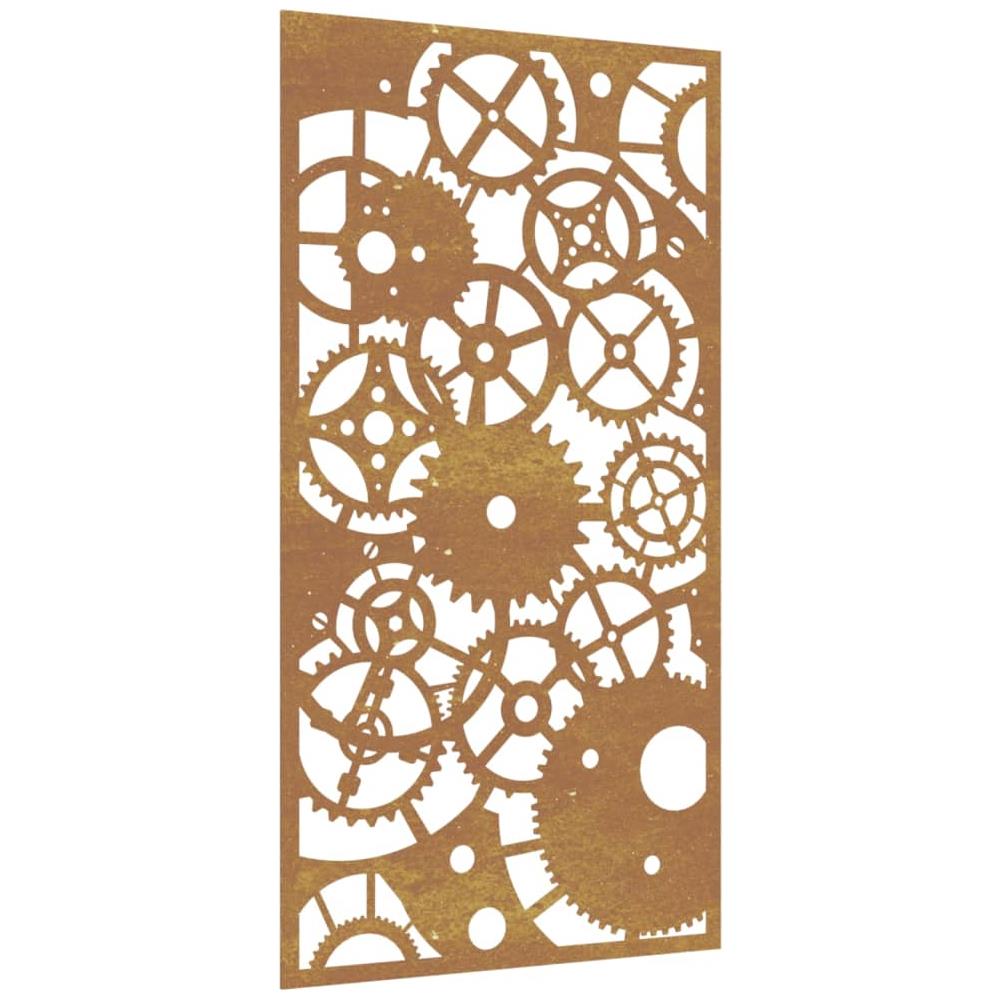 Decorazione Muro Giardino 105x55 Cm Ingranaggio Acciaio Corten - Foto 2