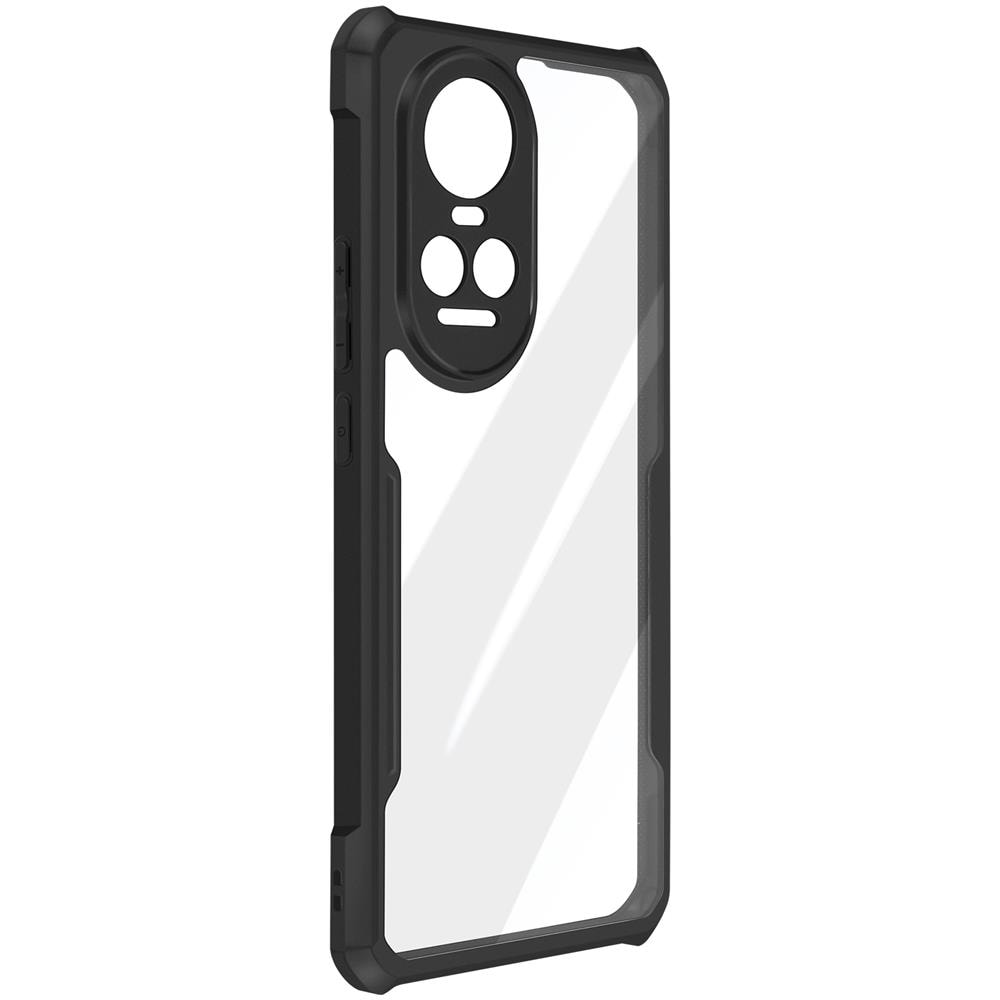 Cover Per Oppo Reno 10 E 10 Pro Rigida Angoli Bumper Trasparente Bordo Nero - Foto 1