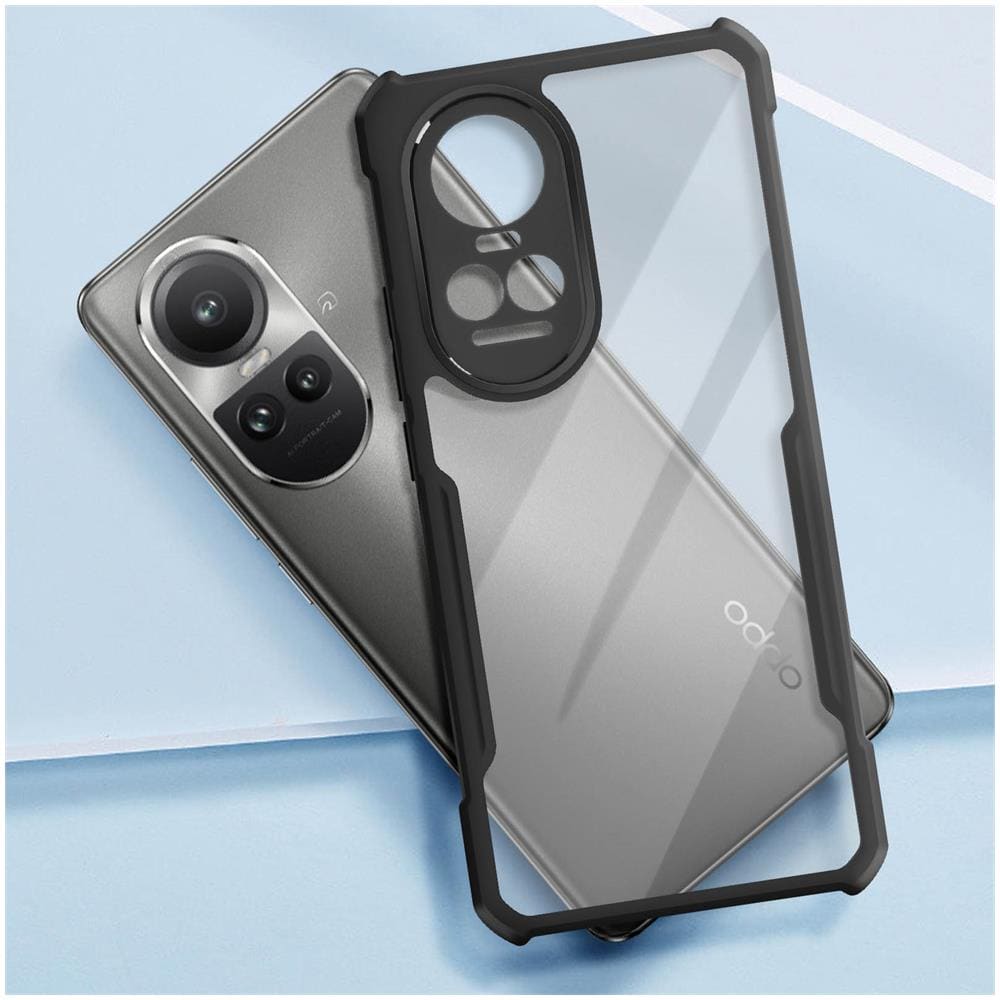 Cover Per Oppo Reno 10 E 10 Pro Rigida Angoli Bumper Trasparente Bordo Nero - Foto 5