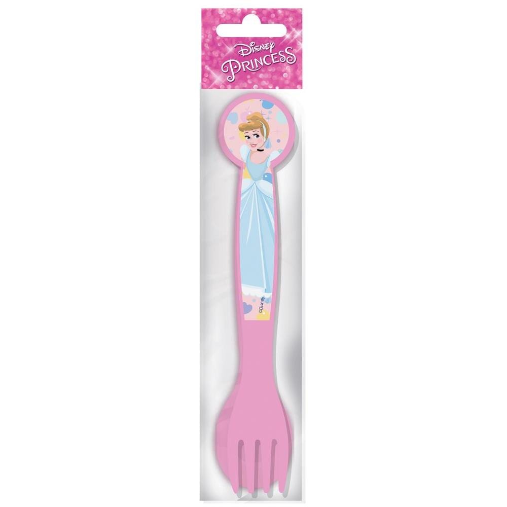 Disney Set 2 Posate Rosa Per Bambini In Plastica Principesse Cenerentola Cucchiaio E Forchetta - Foto 1
