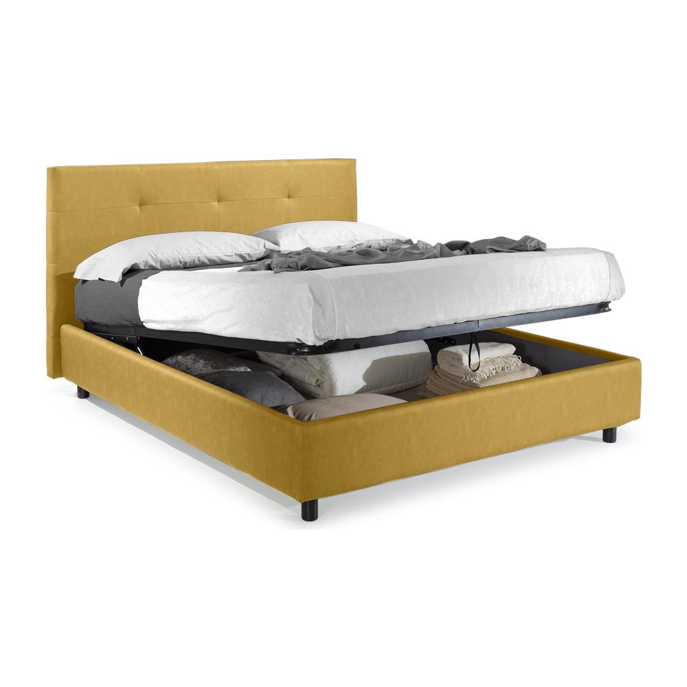 Letto Matrimoniale, Modello Saint Tropez, E Uno Tra I Modelli Piu Apprezzati Per Il Suo Rapporto Prezzo Qualita, Rete A Doghe 160x190 Cm, Compreso Box Contenitore, Rivestimento Giroletto Sfoderabile, Made In Italy - Foto 2