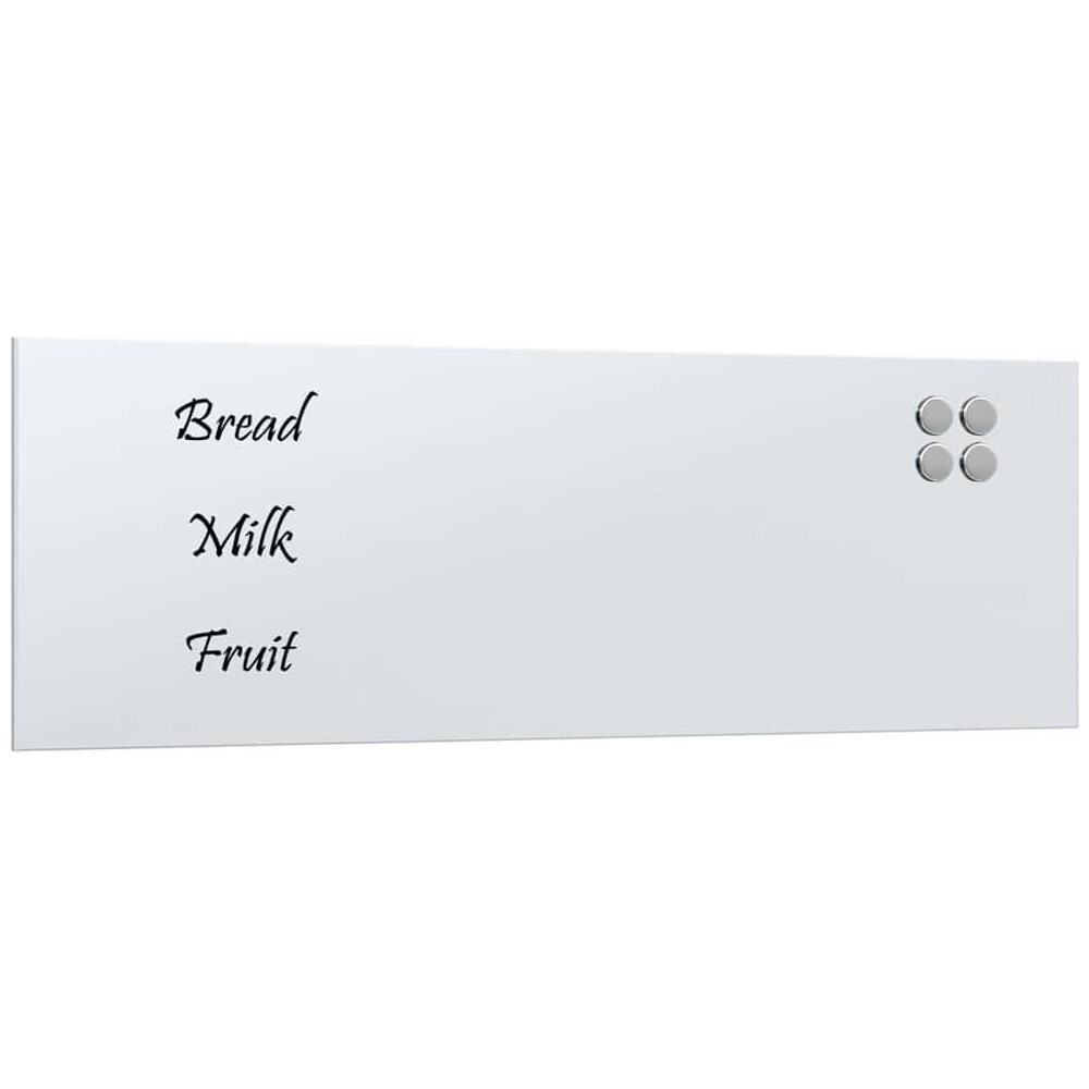 Lavagna Magnetica a Parete Bianca 80x30 cm Vetro Temperato - Foto 1