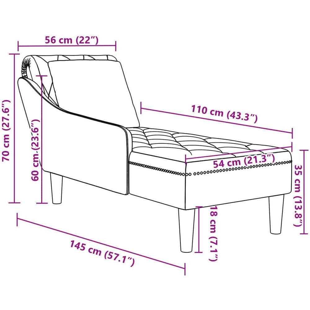 Sdraio con Cuscino e Bracciolo Destro in Velluto Verde Scuro - Foto 9