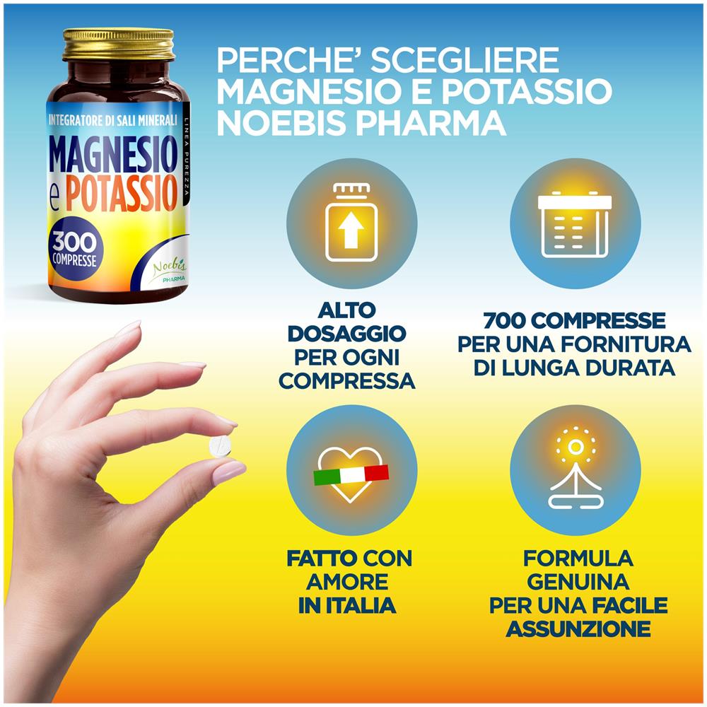 Integratore Magnesio Citrato e Potassio Citrato 300 Compresse | Alta Assimilabilità | Ideale in caso di Stanchezza e Fatica, Caldo e Perdita di Sali | Lunga Durata | Prodotto in Italia - Foto 1