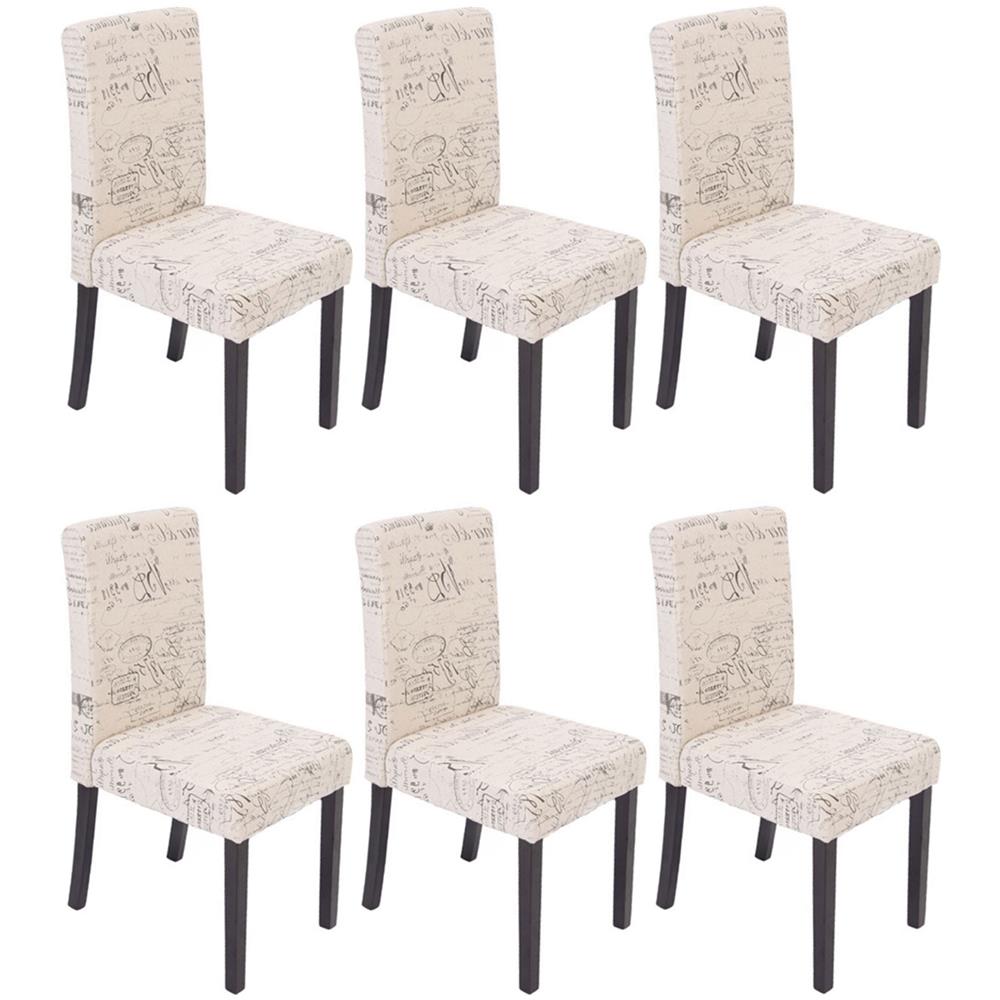 Mendler Set 6X sedie Littau Tessuto per Sala da Pranzo 43x56x90cm Grigio Piedi Color Rovere