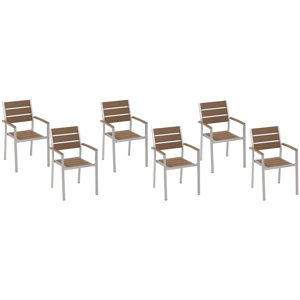 Set Di 6 Sedie Da Pranzo In Colore Marrone Vernio - Foto 1