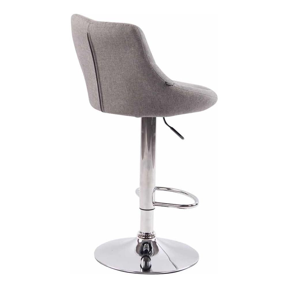 2X Sgabelli Design Lazio in Tessuto - Sedie Cucina Girevoli e Regolabili (83-104 cm) con Poggiapiedi I Sgabelli Bar Imbottiti (2 Pezzi) Grigio - Foto 4