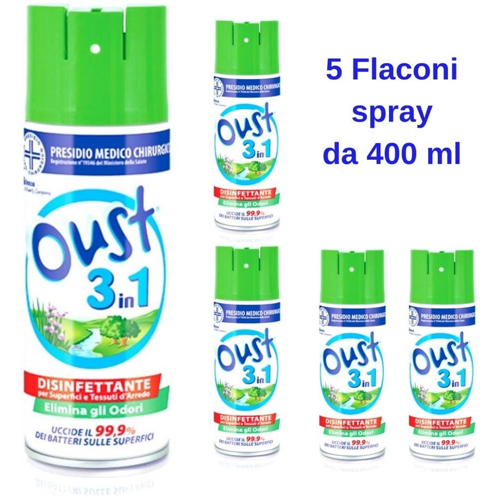 Oust 3in1 Disinfettante Per Tessuti E Superfici 5 Flaconi Da 400 Ml - Foto 1