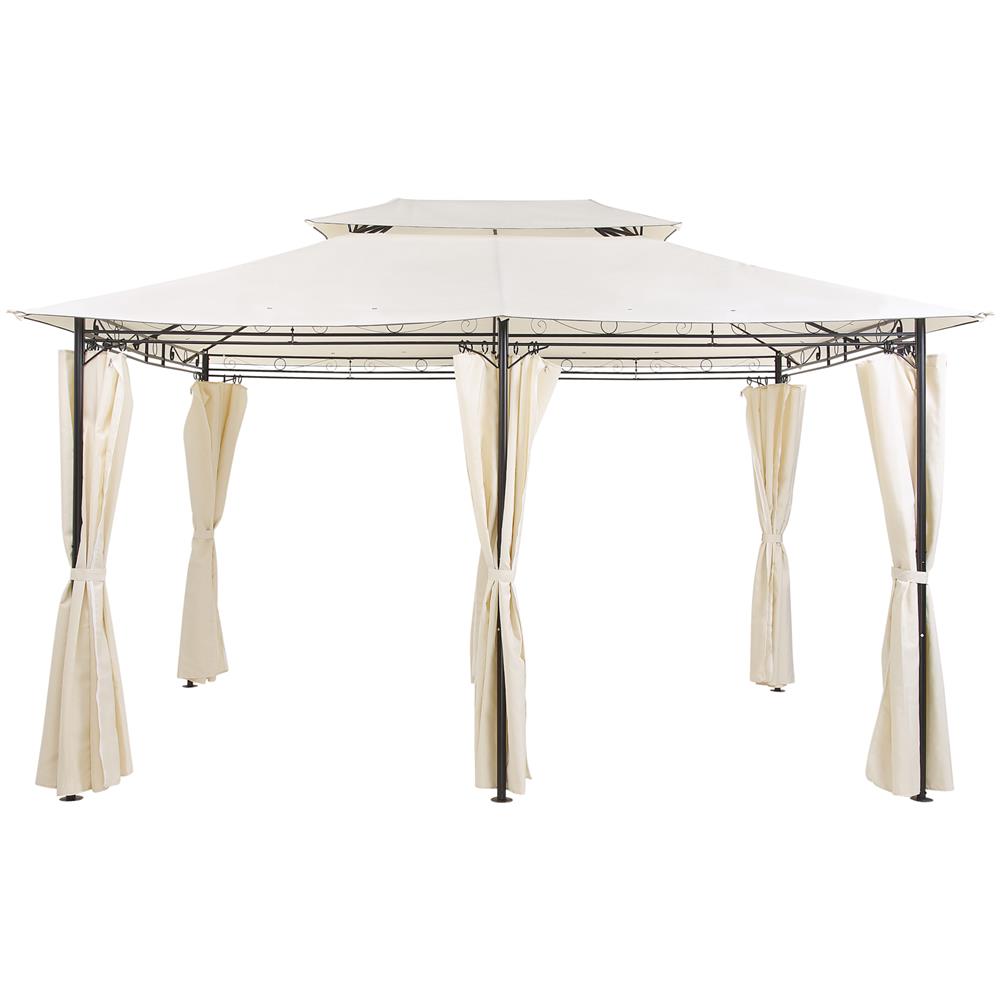 Gazebo In Acciaio E Tessuto Beige 300 X 400 Cm Colos - Foto 1