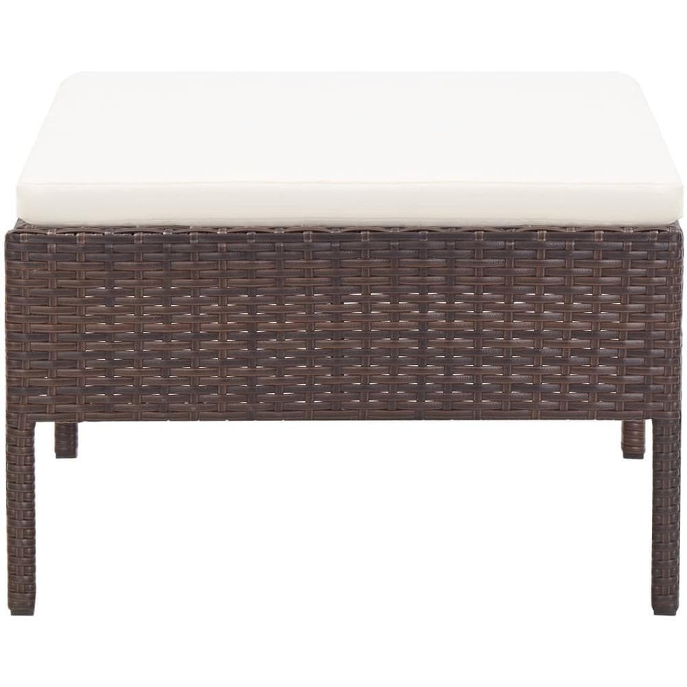 Set Divani Da Giardino 3 Pz Con Cuscini In Polyrattan Marrone - Foto 1