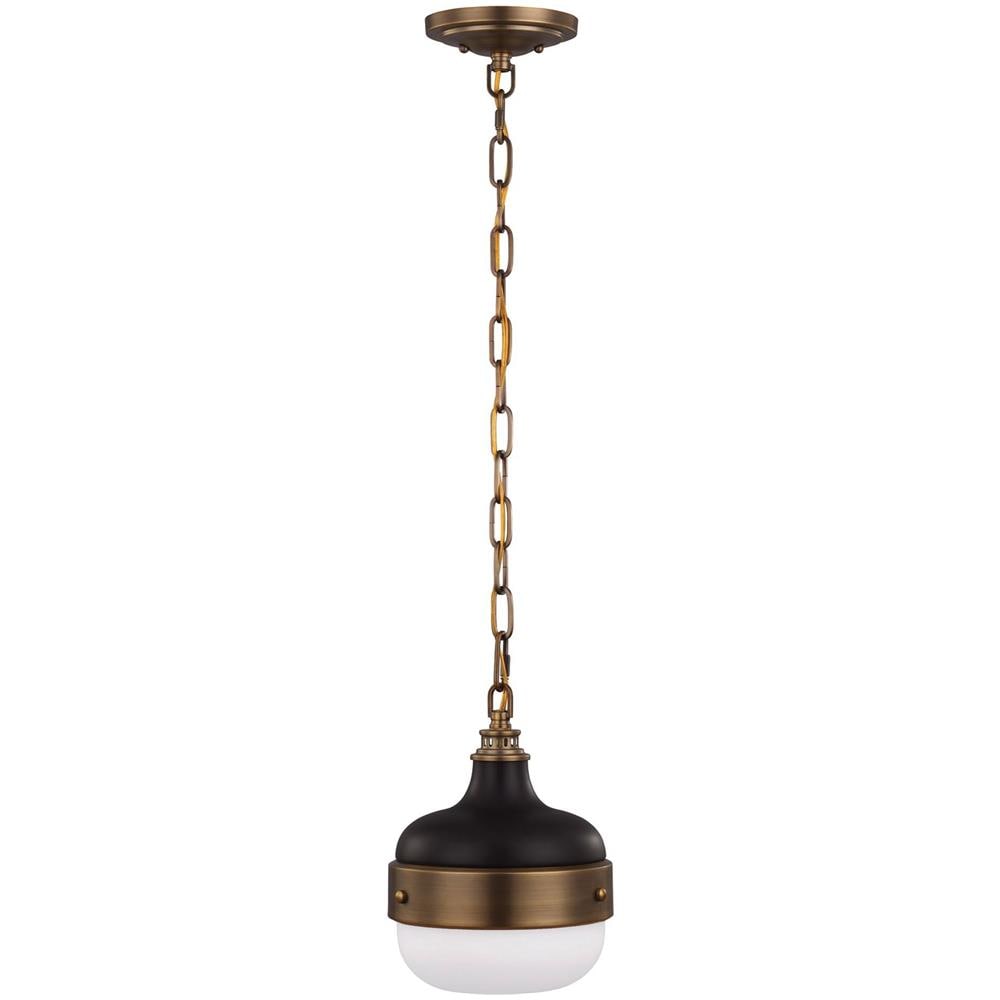 Mini Sospensione A Soffitto A 1 Luce A Cupola In Ottone Antico, Nero, E27 - Foto 1