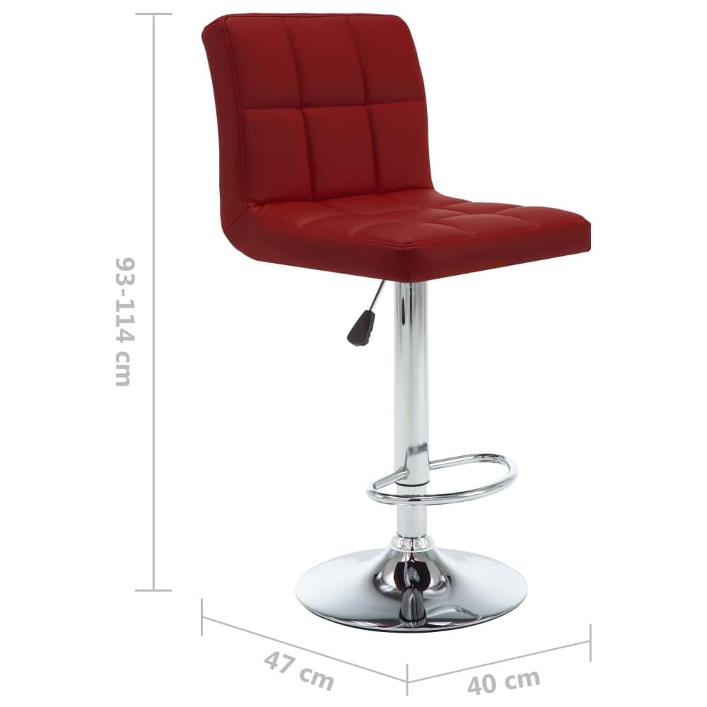 Sgabelli Da Bar 2 Pz Rosso Vino In Similpelle - Foto 7