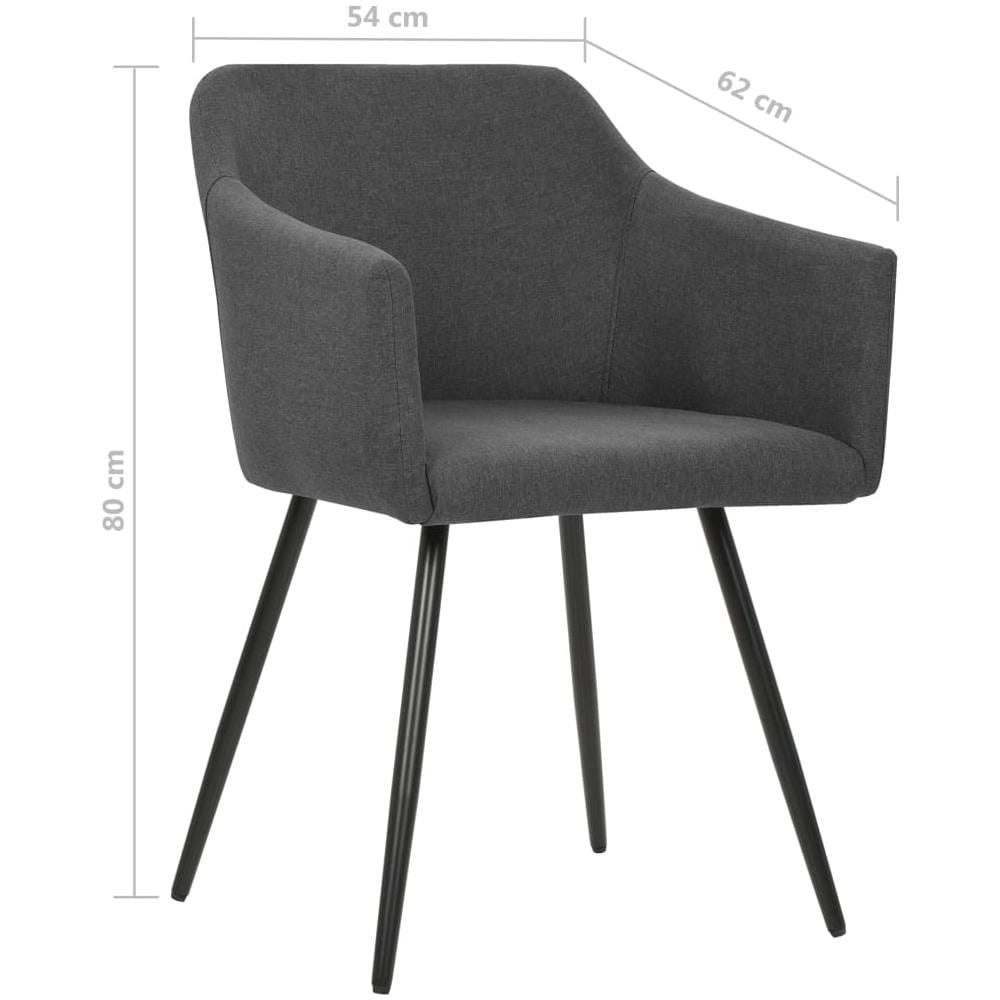 Sedie Da Pranzo 4 Pz Grigio Scuro In Tessuto - Foto 7