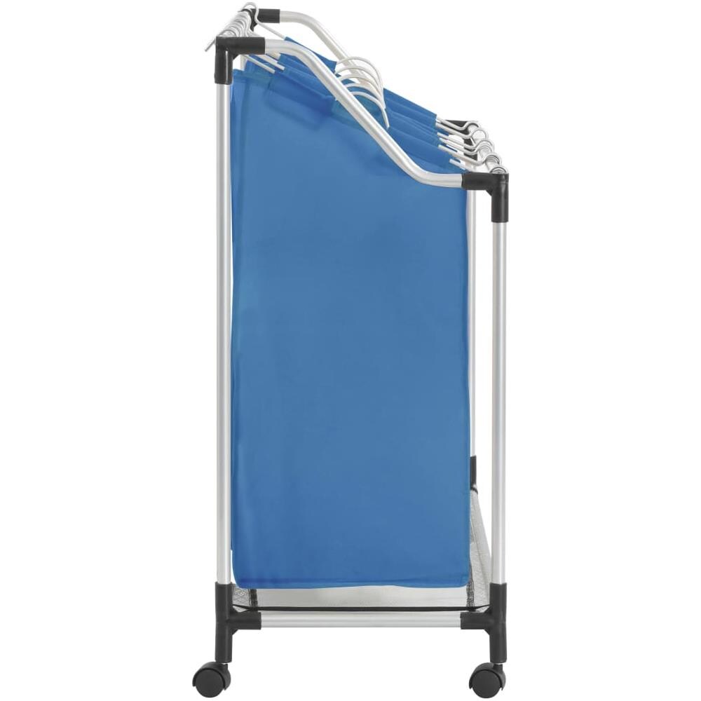 Portabiancheria Con 4 Scomparti In Acciaio Blu - Foto 2