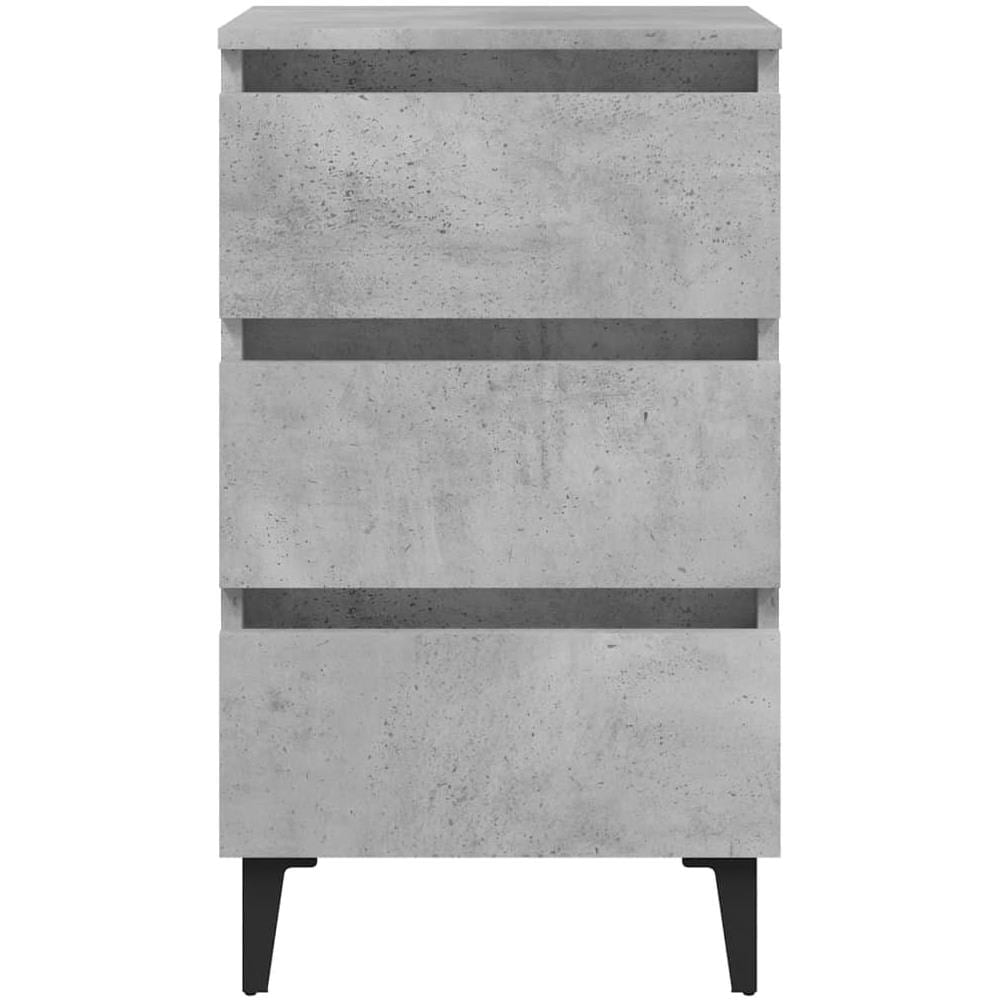Comodino con Gambe in Metallo Grigio Cemento 40x35x69 cm - Foto 2
