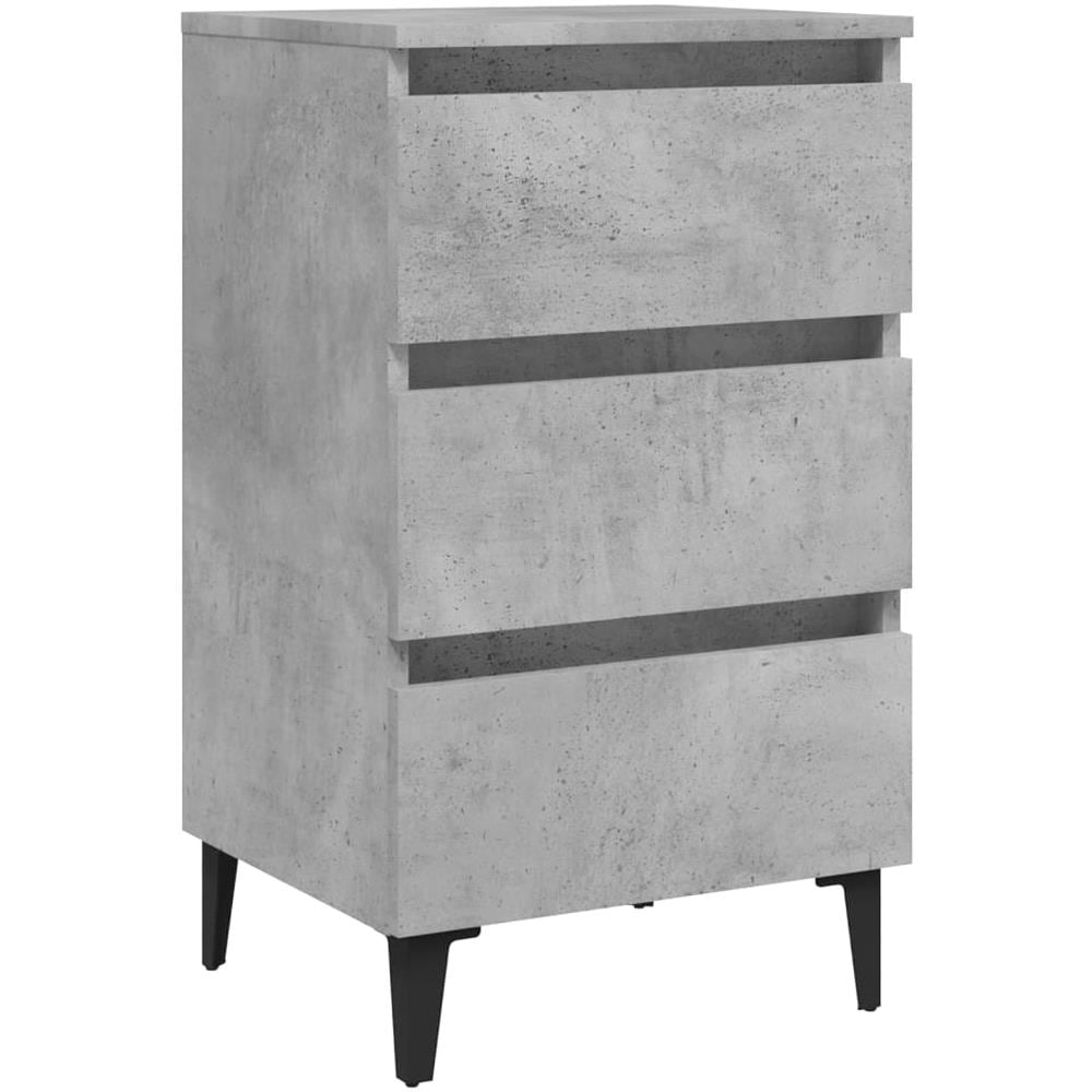 Comodino con Gambe in Metallo Grigio Cemento 40x35x69 cm - Foto 1