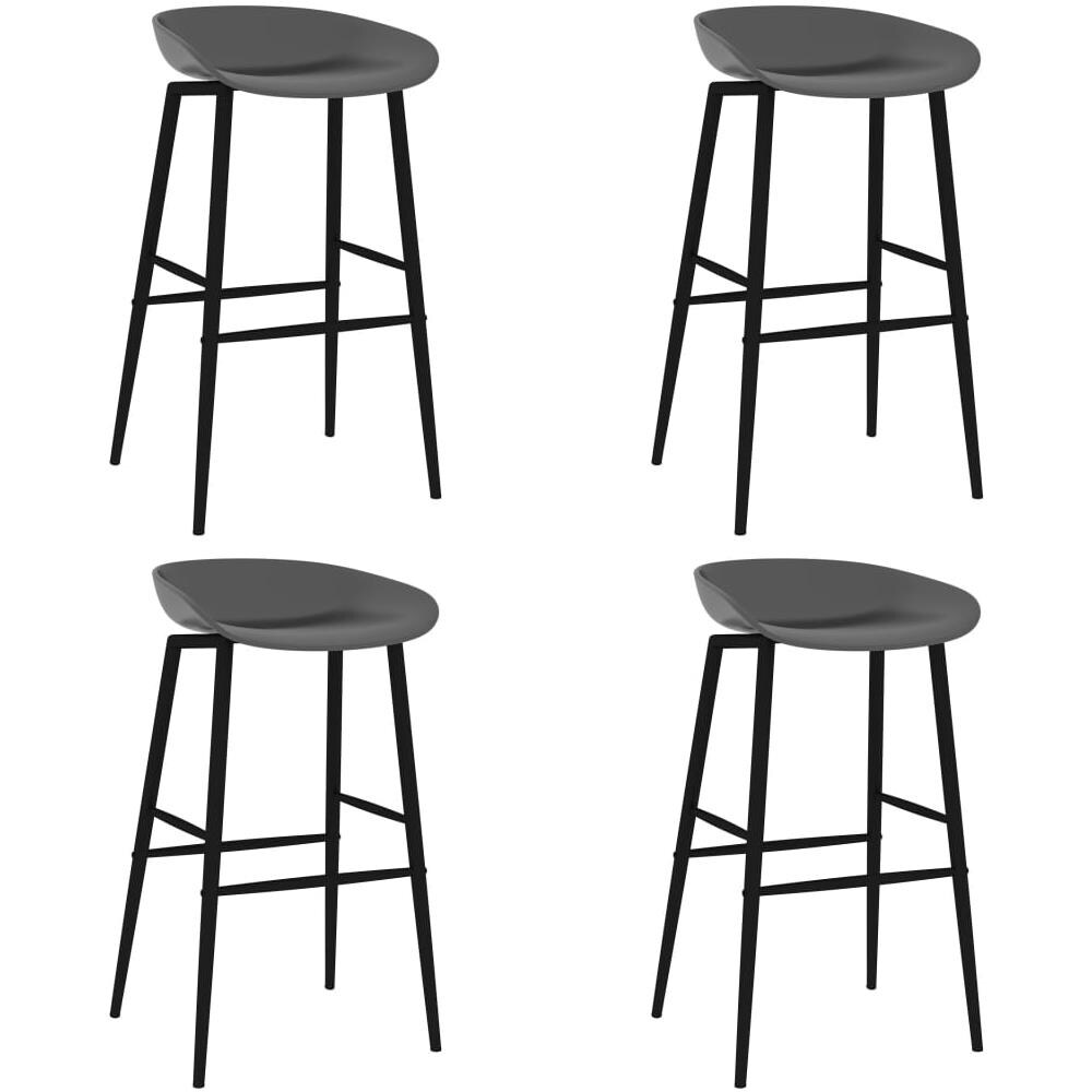 Sedie da Bar 4 pz Grigie - Foto 1