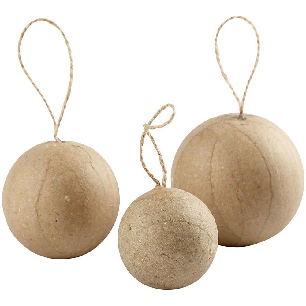 510313 Ball christmas ornament Carta Beige 6pezzo (i) decorazione natalizia - Foto 1