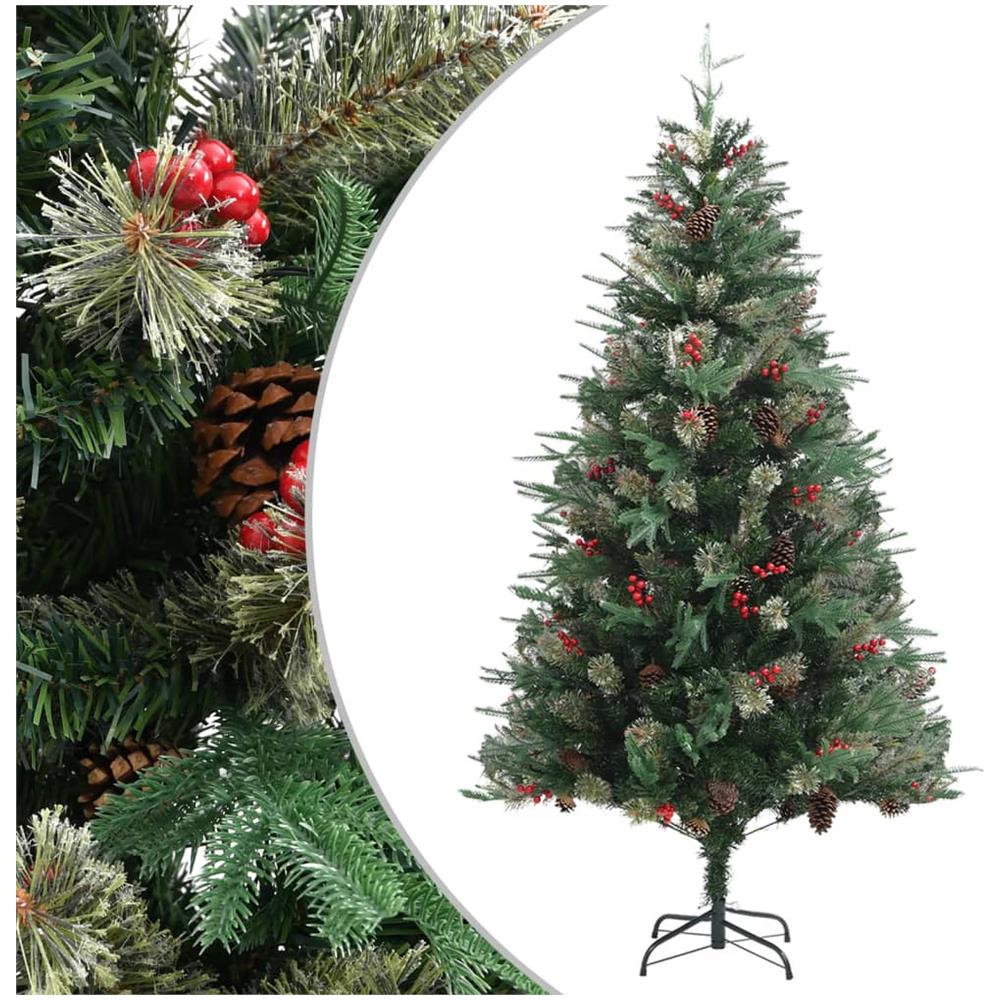 Albero Di Natale Con Pigne Verde 195 Cm Pvc E Pe - Foto 1