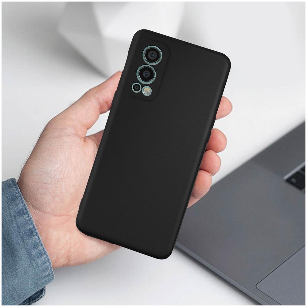 Cover Oneplus Nord 2 Resistente Silicone Gel Sottile Leggera Nera - Foto 5