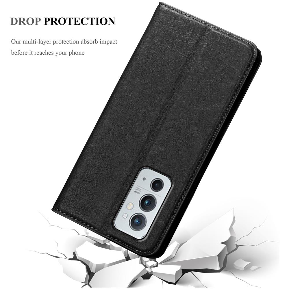 Custodia Compatibile Con Oneplus 9rt 5g In Nero Di Notte - Coperchio Protettiva Con Chiusura Magnetica, Funzione Stand E Tasca Per Le Carte - Foto 8