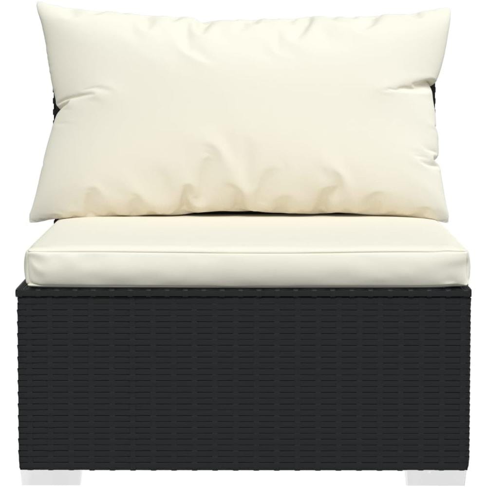Set Divani Da Giardino 7 Pz Con Cuscini In Polyrattan Nero - Foto 2