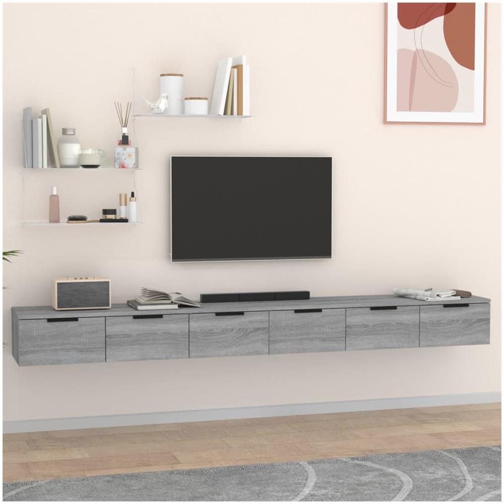 Mobili A Muro 2 Pz Grigio Sonoma 102x30x20 Cm Legno Multistrato - Foto 1