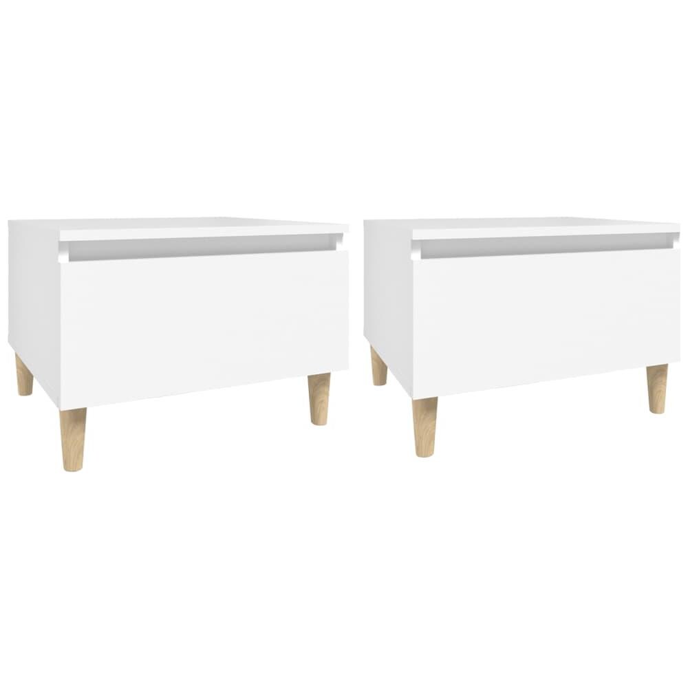 Tavolini Bianchi 2pz 50x46x35 Cm In Legno Multistrato - Foto 2