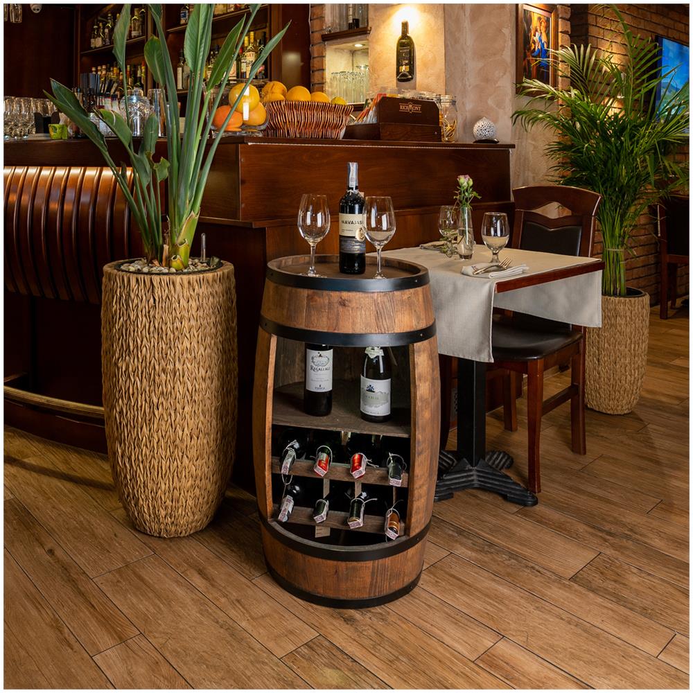 Scaffale Per Vino, Cantinetta In Legno, Barile In Legno, Da 80 Cm Di Altezza, Botte Di Vino, Scaffale Per Bottiglie Di Alcol, Portabottiglie In Legno (wenge)  - Foto 2