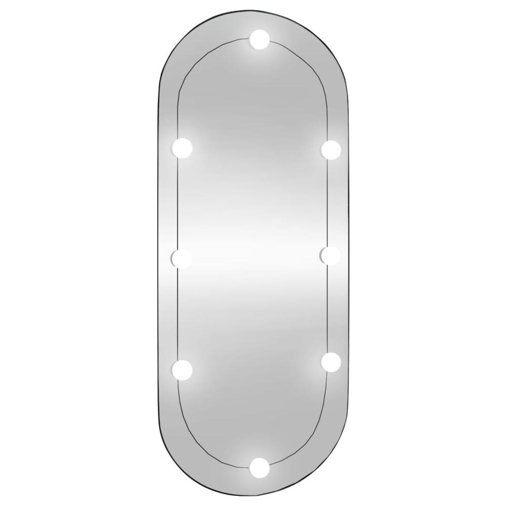 Specchio Da Parete Con Luci Led 45x100 Cm Vetro Ovale - Foto 2