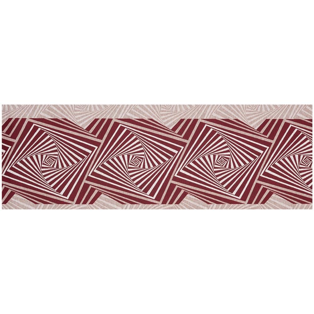 Tappeto Passatoia In Tessuto Jacquard Linea Emozioni Disegno Optical Rosso 57x400 Rosso - Foto 1