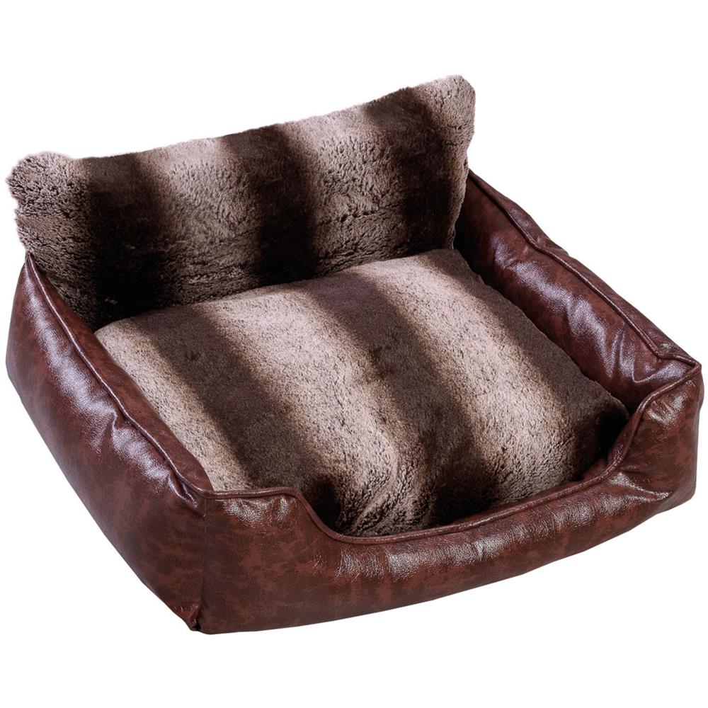 Cuccia Divanetto Cane Gatto Cuscino Morbido Peluches Effetto Cuoio Animali Elegance - Foto 1