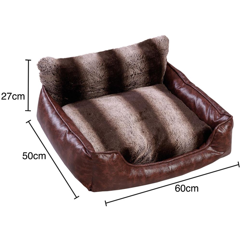 Cuccia Divanetto Cane Gatto Cuscino Morbido Peluches Effetto Cuoio Animali Elegance - Foto 4