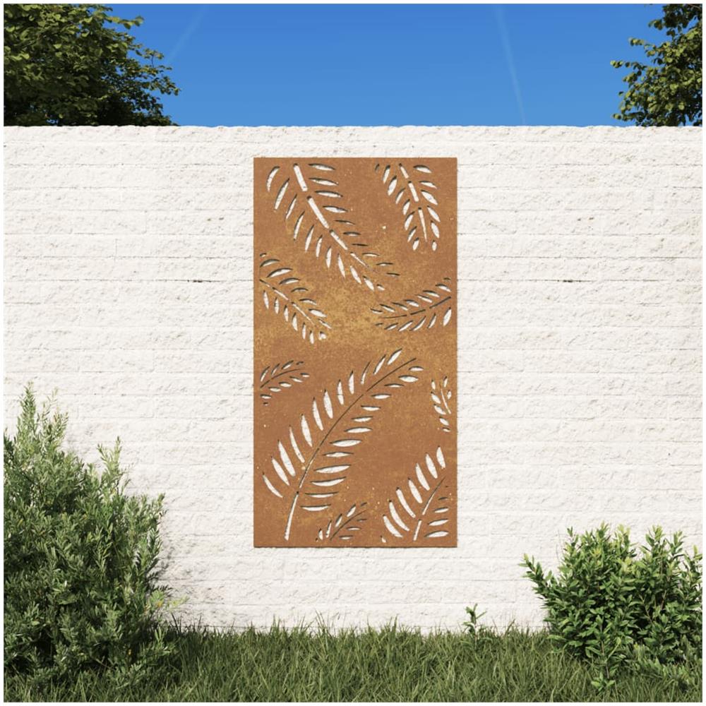 Decorazione Muro Da Giardino 105x55 Cm Foglia Acciaio Corten - Foto 1